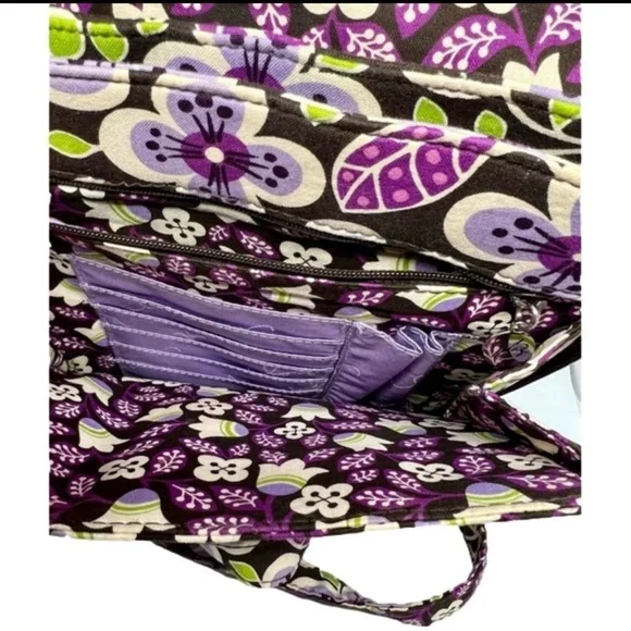 Vera Bradley Plum Petals Retired Small Organizer Crossbody Bag - Picture 4 of 6